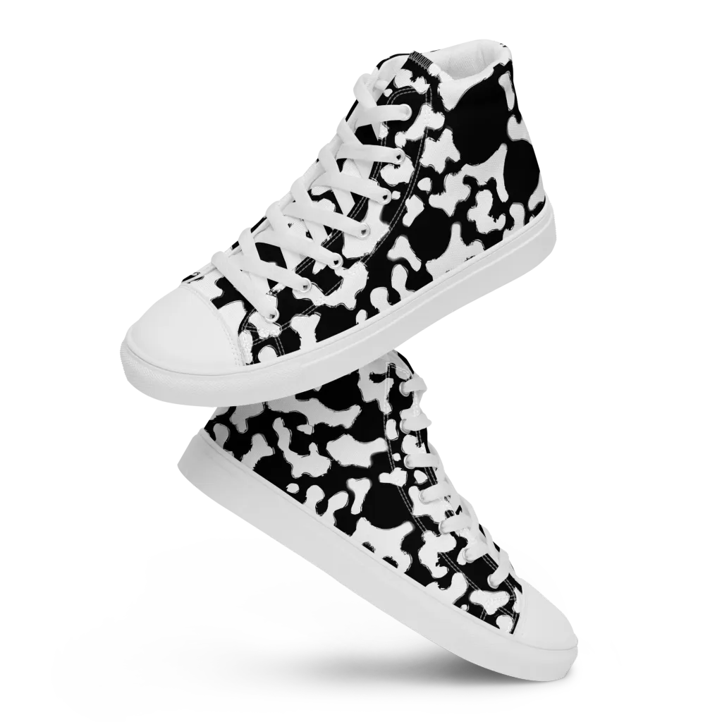 Inkblot Current on Women's High Top Canvas Shoes — Front