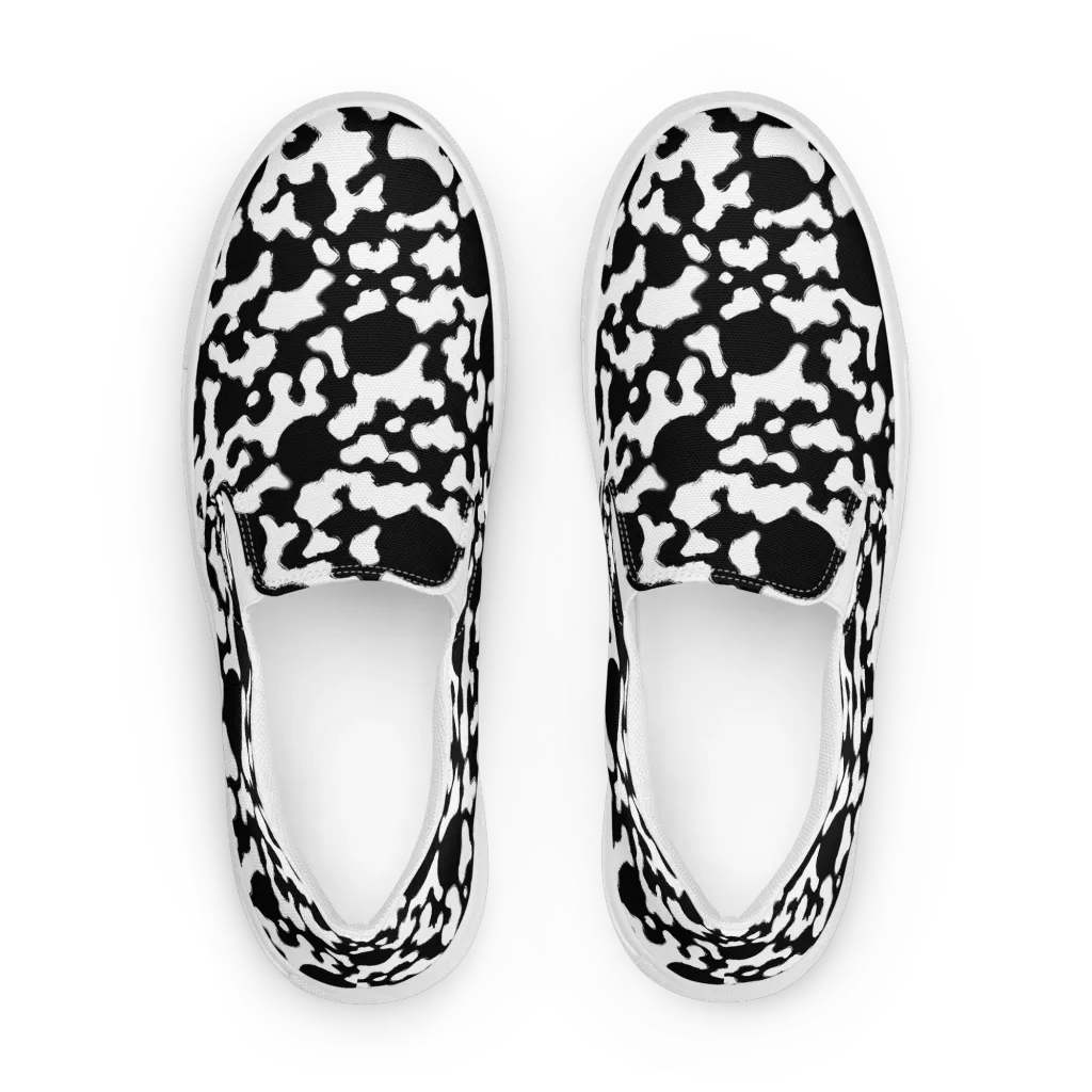 Inkblot Current on Men's Slip-On Canvas Shoes — Front