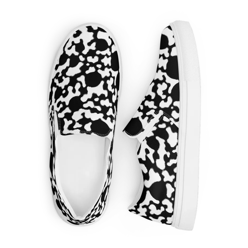 Inkblot Current on Men's Slip-On Canvas Shoes — Front