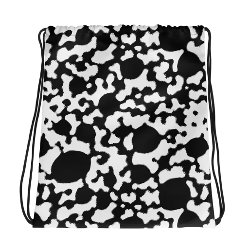 Inkblot Current on a Drawstring Bag
