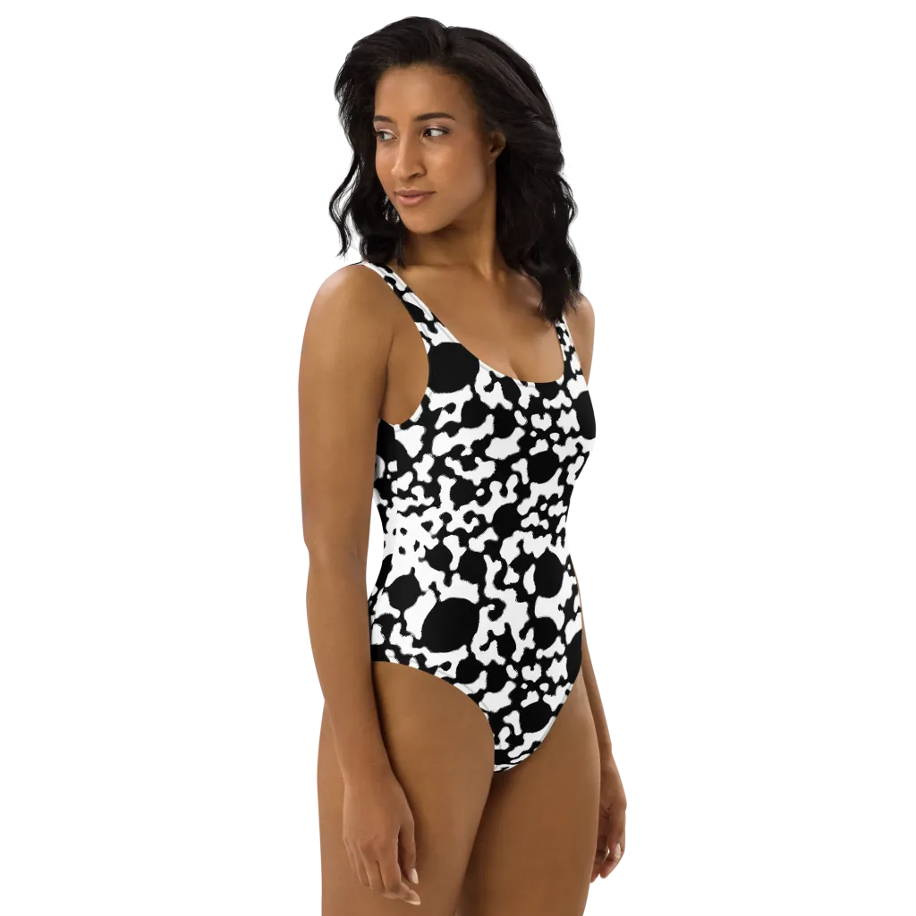 Inkblot Current on One-Piece Swimsuit — Right