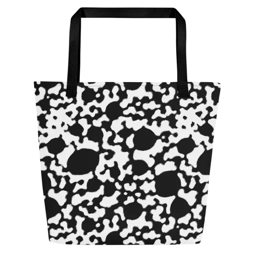Inkblot Current on a Large Tote Bag W/ Pocket