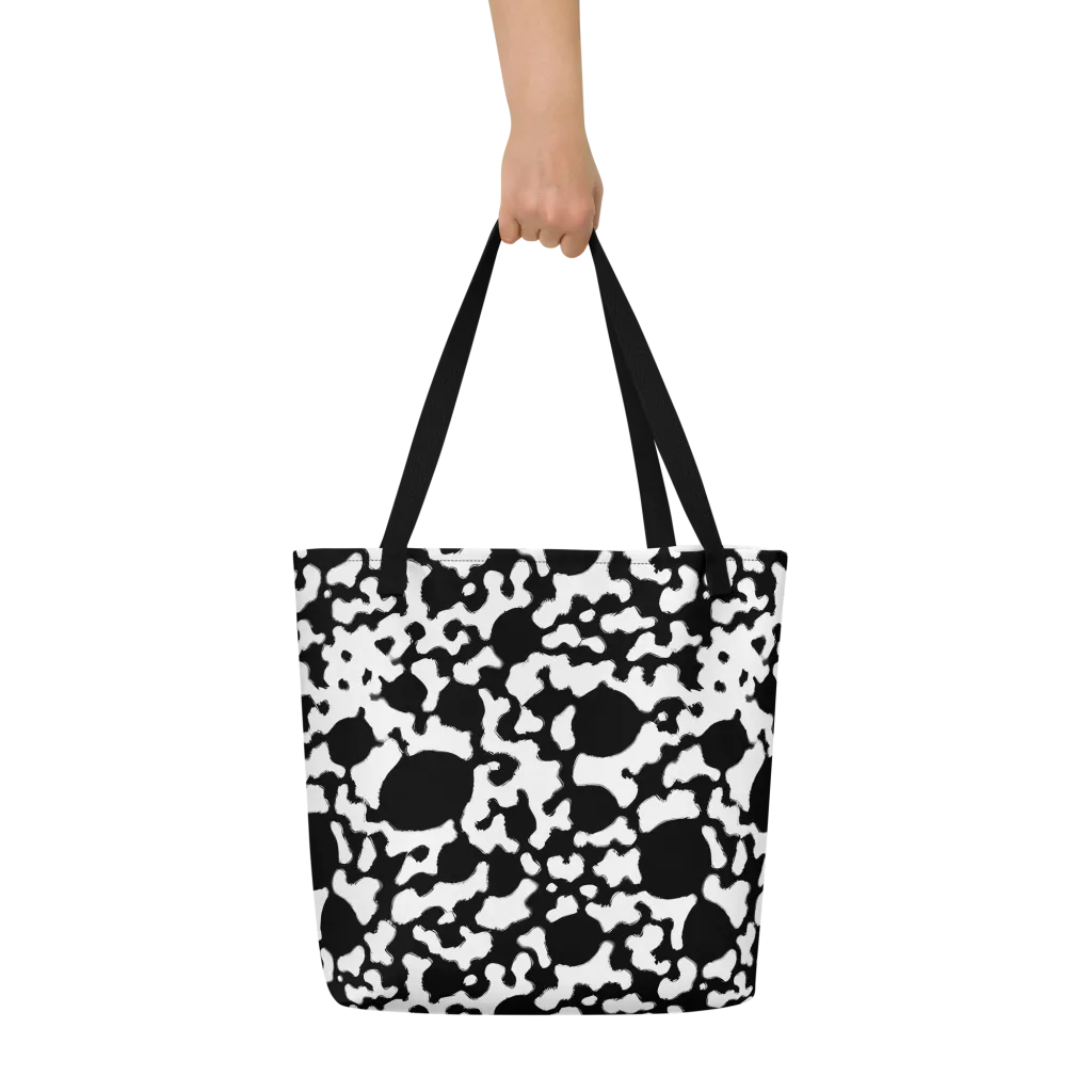 Inkblot Current on Large Tote Bag W/ Pocket — Front