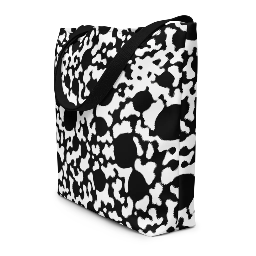 Inkblot Current on Large Tote Bag W/ Pocket — Front
