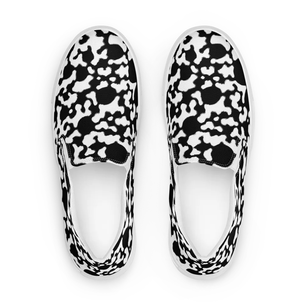 Inkblot Current on Women's Slip-On Canvas Shoes — Front