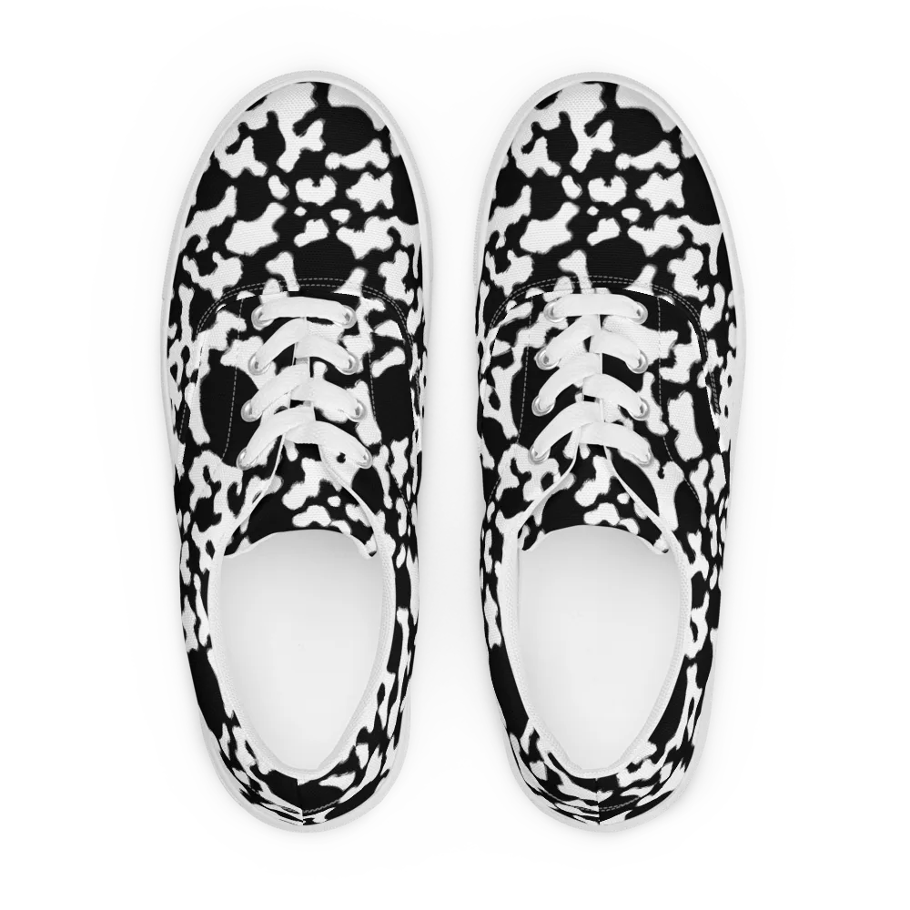 Inkblot Current on Men's Lace-Up Canvas Shoes — Front