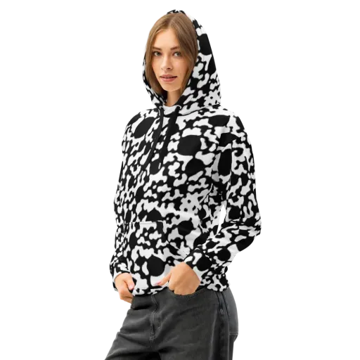Inkblot Current on a Cotton Hoodie
