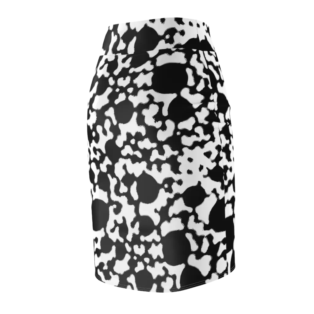 Inkblot Current on Pencil Skirt — Back Side