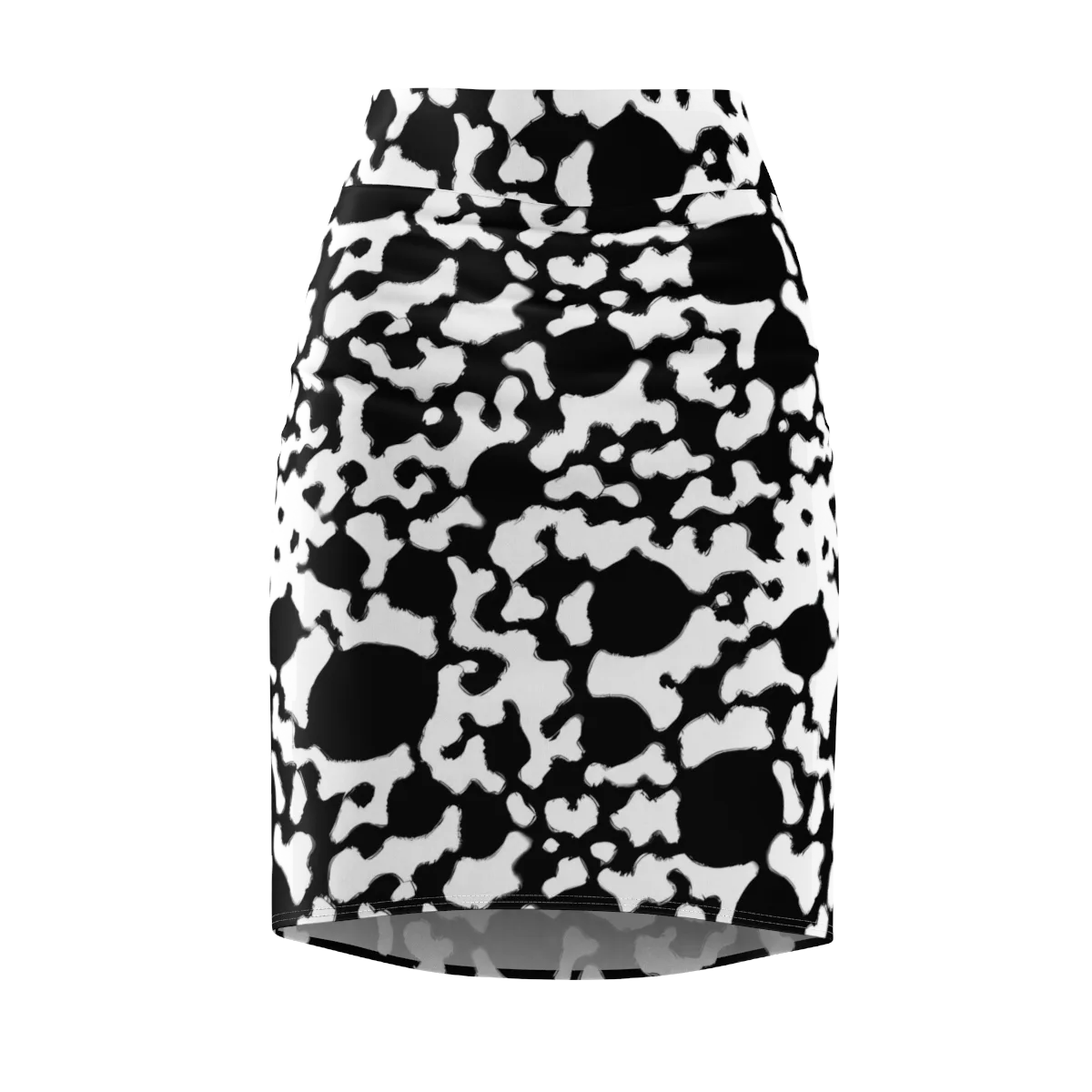 Inkblot Current on Pencil Skirt — Front