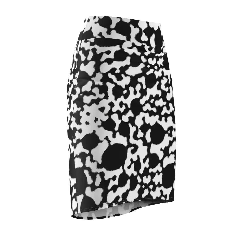 Inkblot Current on Pencil Skirt — Front Side