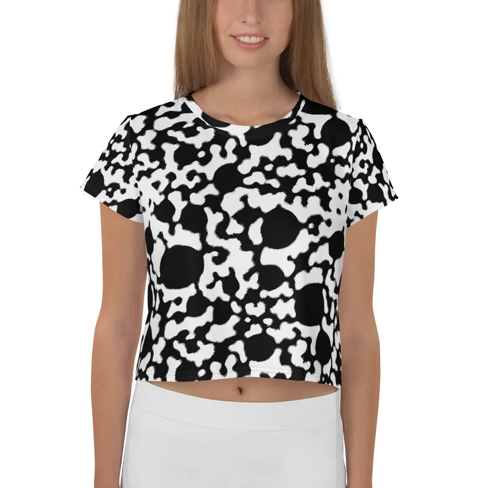 Inkblot Current on Crop Tee — Front