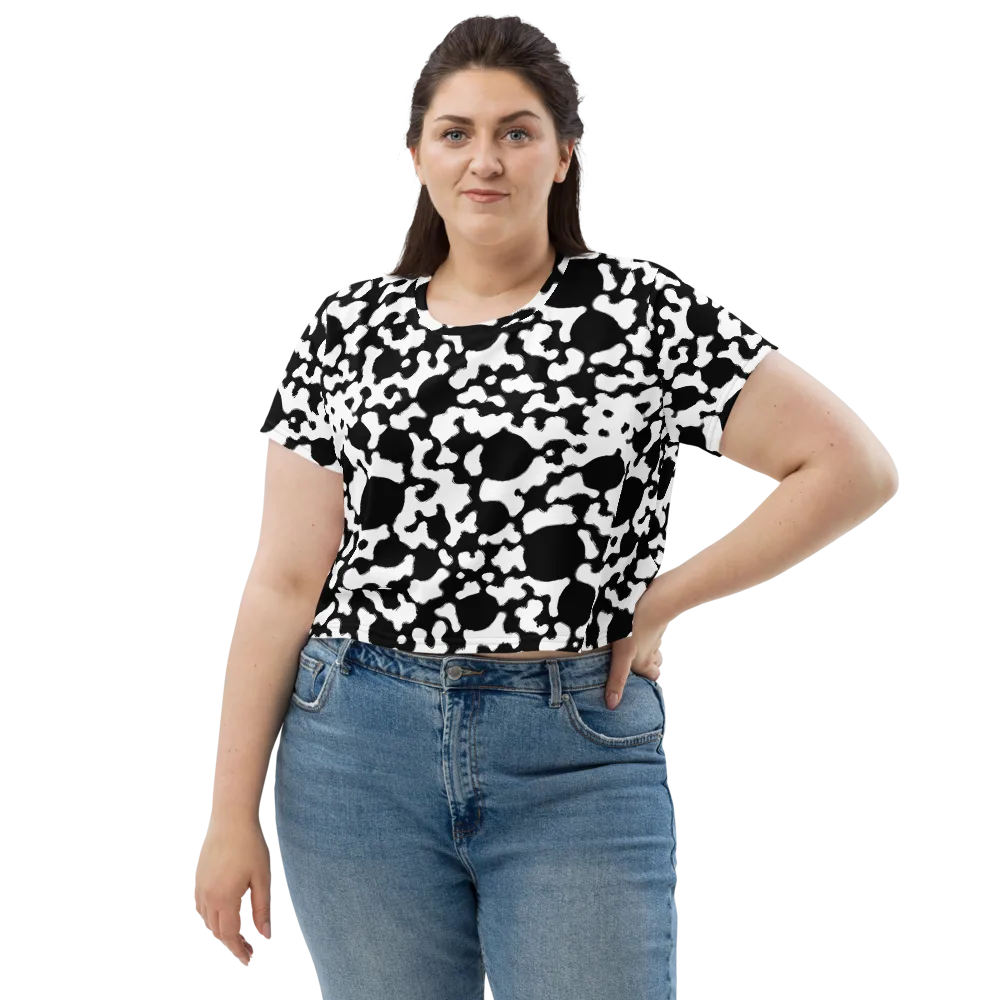 Inkblot Current on Crop Tee — Front