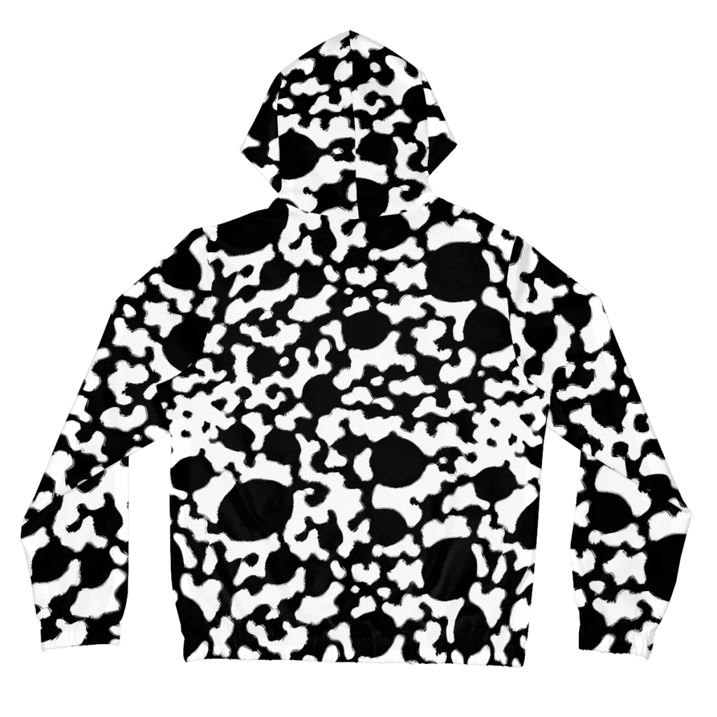 Inkblot Current on Women's Full-Zip Hoodie — Back