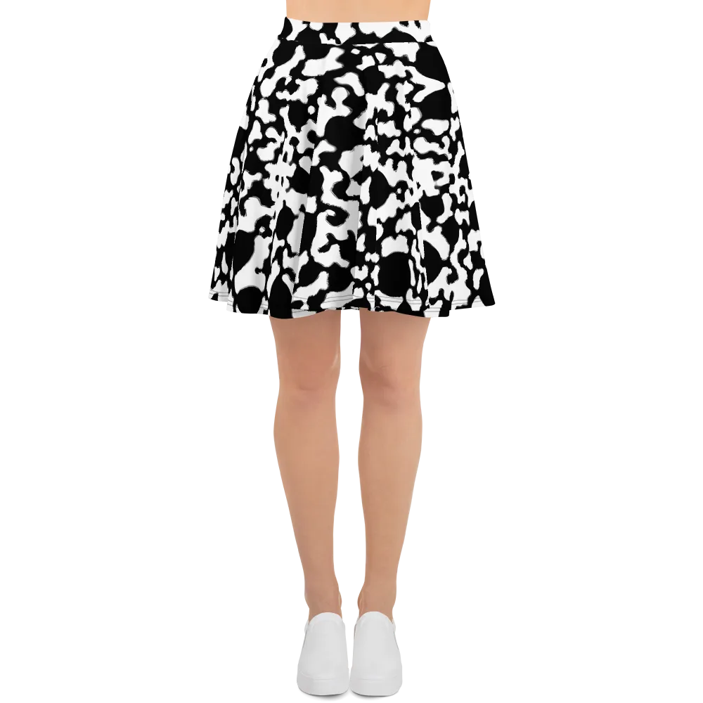 Inkblot Current on Skater Skirt — Front