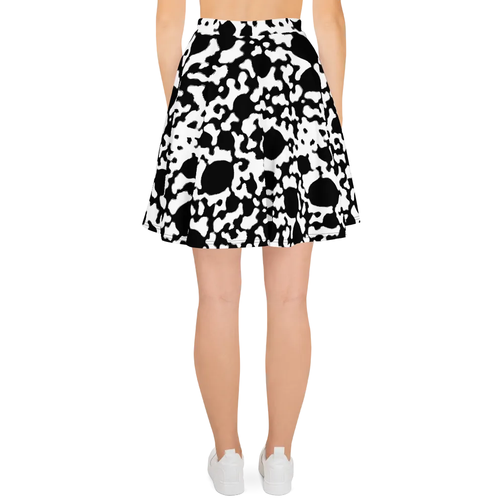 Inkblot Current on Skater Skirt — Back