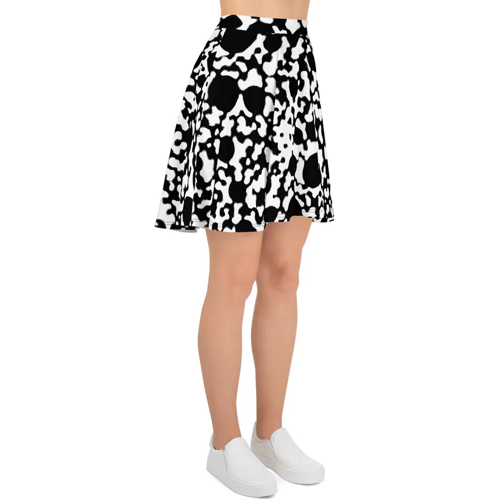 Inkblot Current on Skater Skirt — Right
