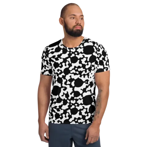 Inkblot Current on a Men's Athletic T-Shirt
