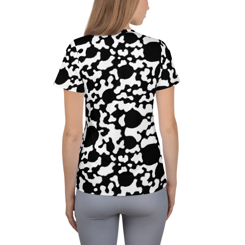 Inkblot Current on Women's Athletic T-Shirt — Back