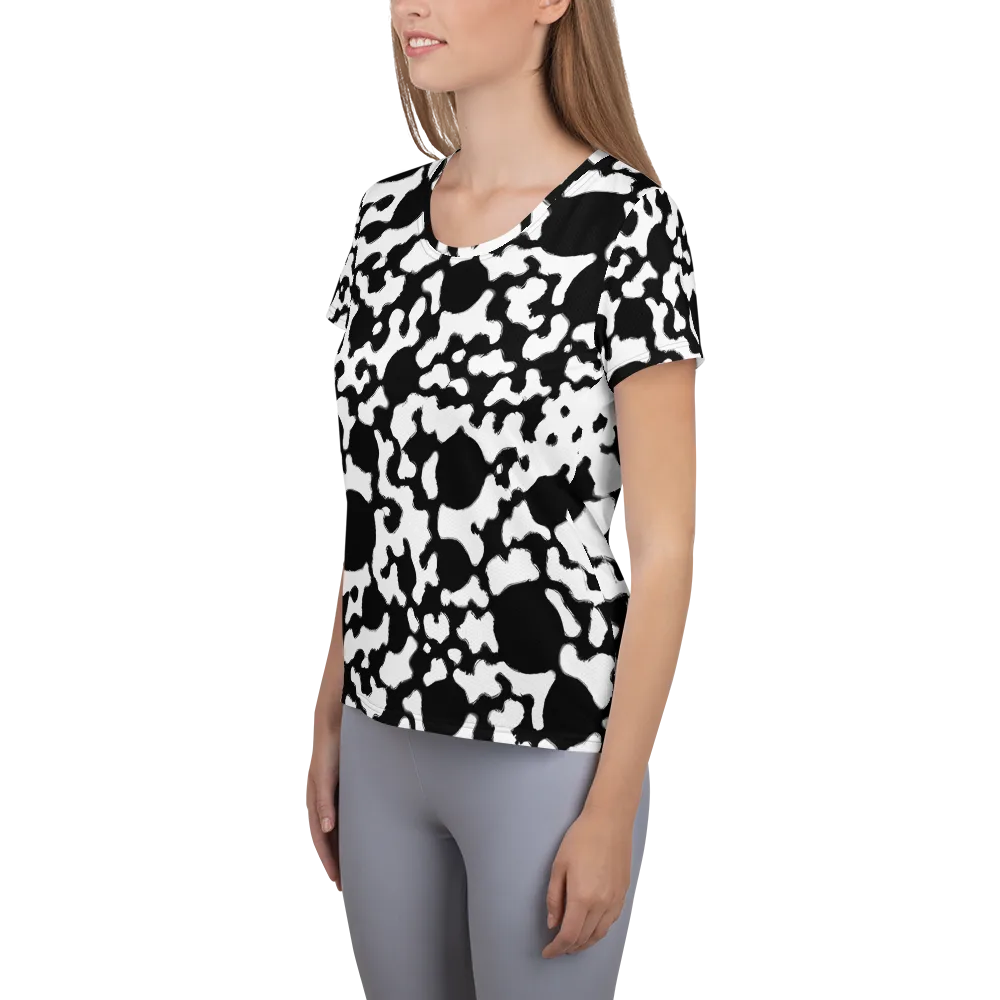 Inkblot Current on Women's Athletic T-Shirt — Left