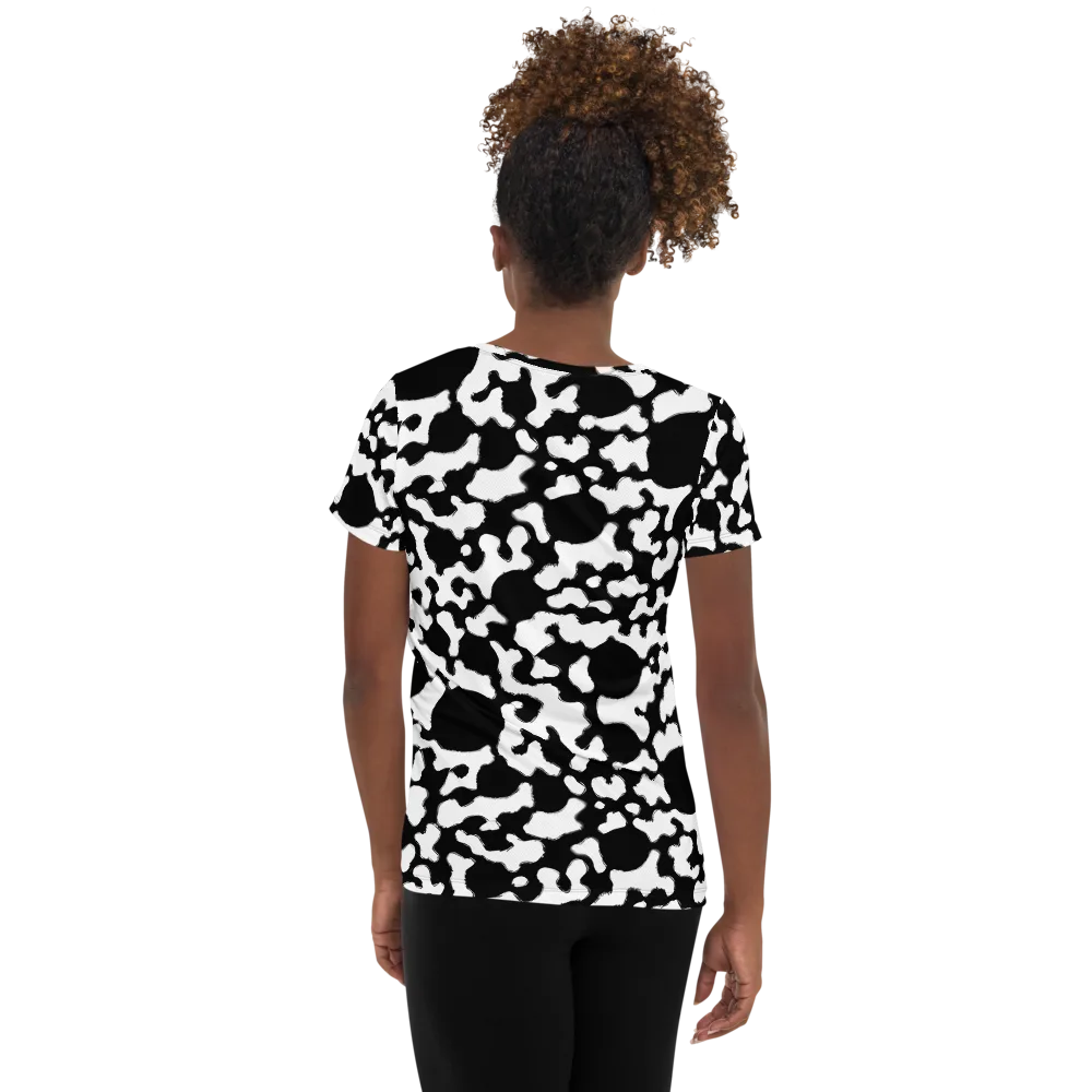 Inkblot Current on Women's Athletic T-Shirt — Back