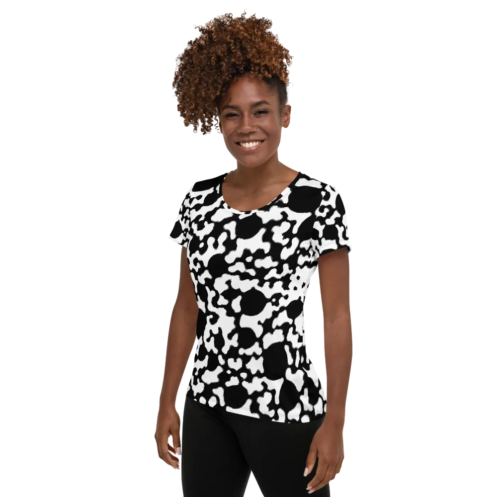 Inkblot Current on Women's Athletic T-Shirt — Left