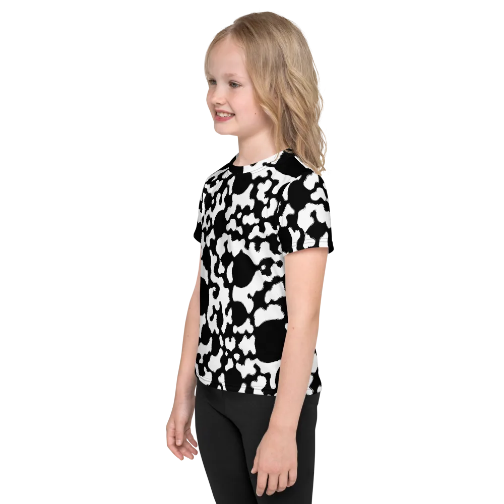 Inkblot Current on Kids Crew Neck T-Shirt — Left
