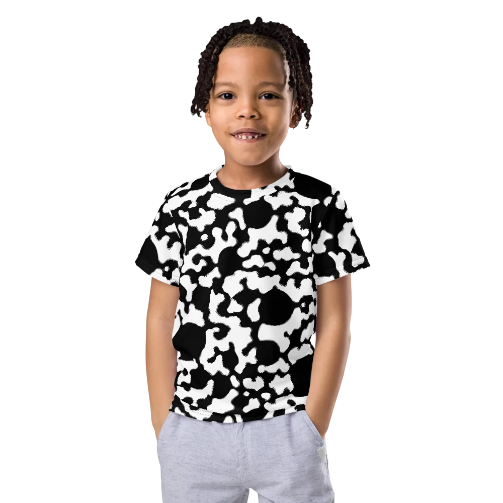 Inkblot Current on Kids Crew Neck T-Shirt — Front