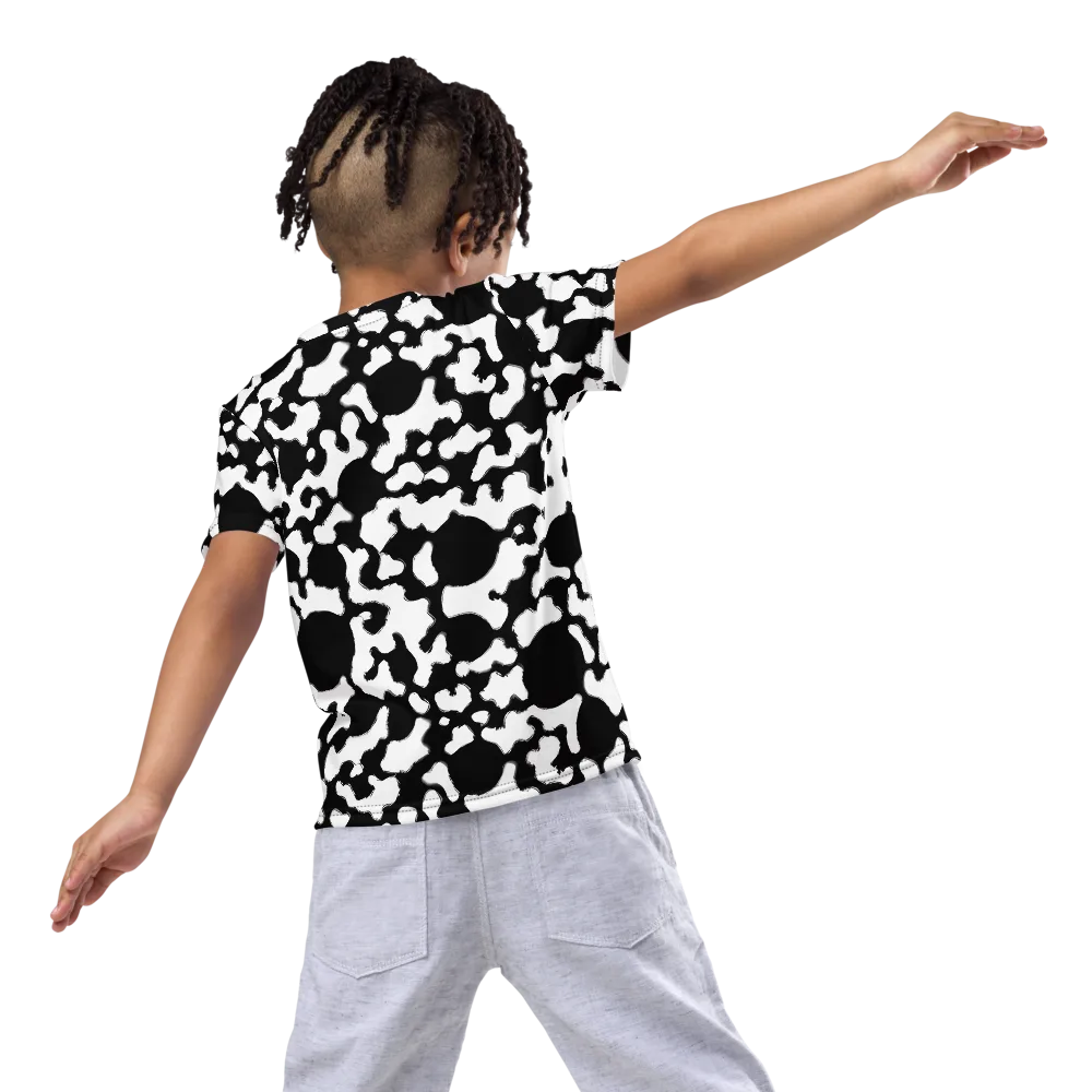 Inkblot Current on Kids Crew Neck T-Shirt — Back
