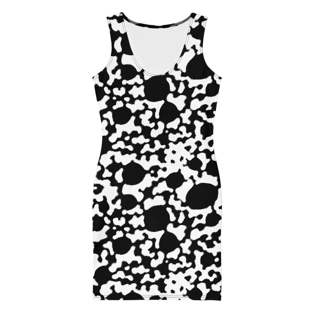 Inkblot Current on Bodycon Dress — Front