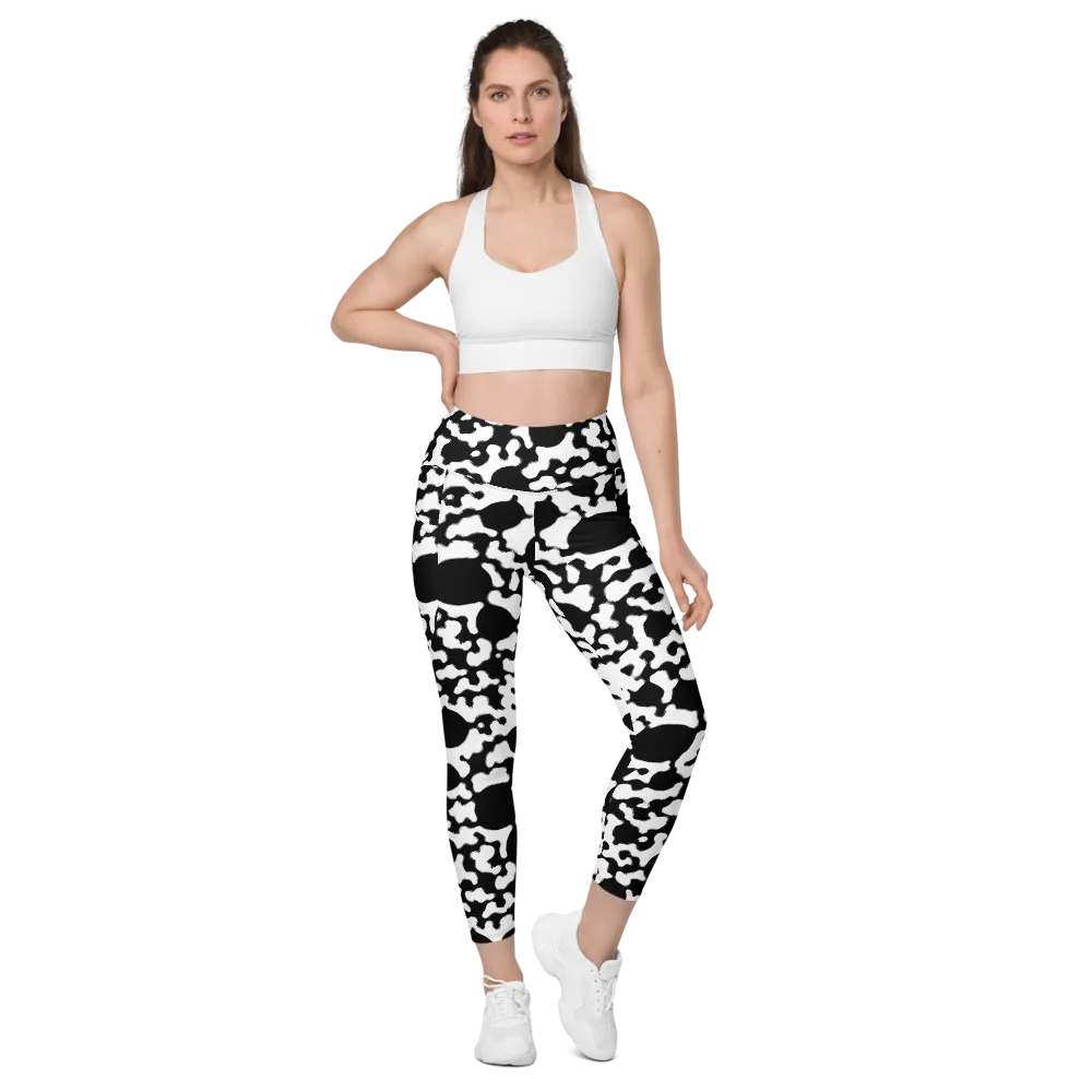 Inkblot Current on Leggings with Pockets — Front
