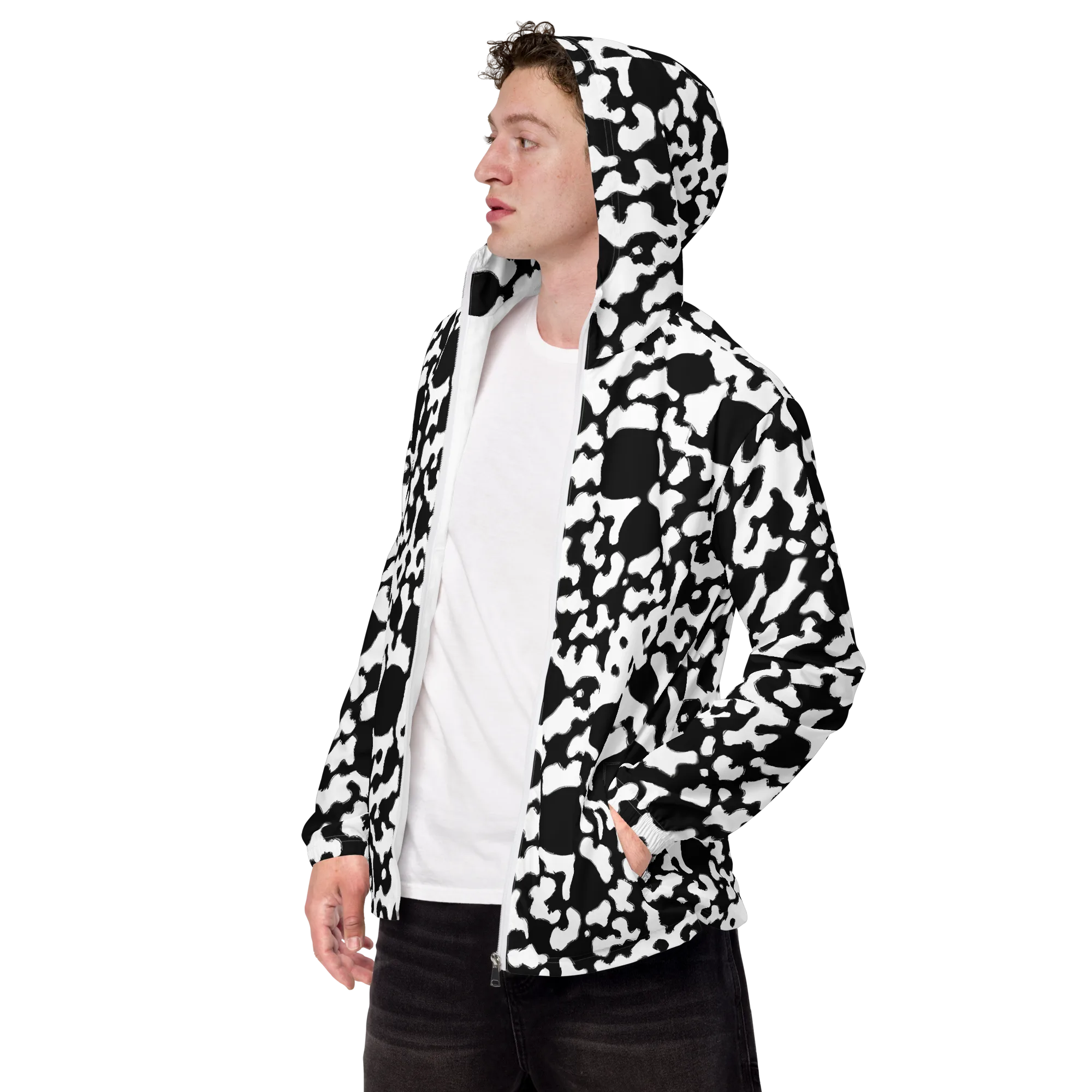 Inkblot Current on Men's Windbreaker — Left Front