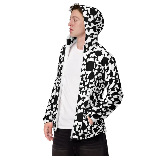 Inkblot Current on a Men's Windbreaker