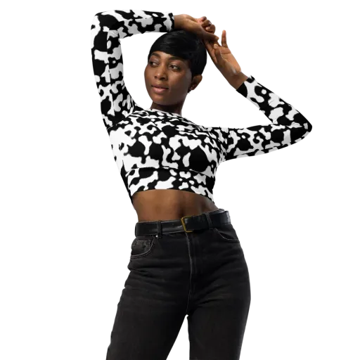 Inkblot Current on a Long Sleeve Crop Top