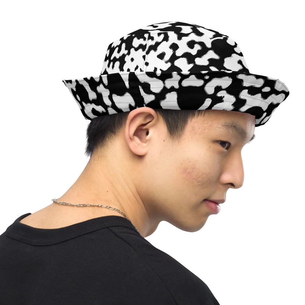 Inkblot Current on Reversible Bucket Hat — Right Outside
