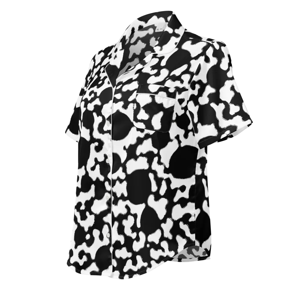 Inkblot Current on Women's Short Sleeve Pajama Top — Left Front