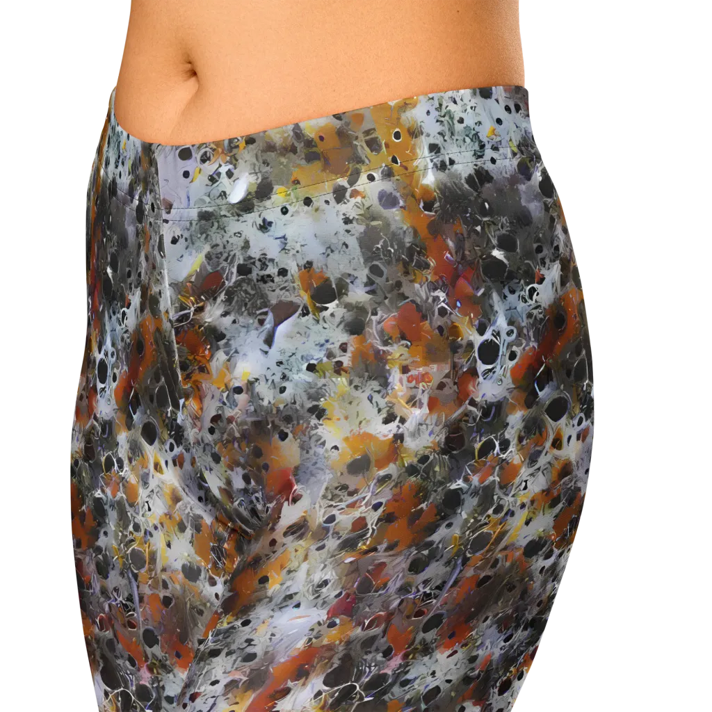 Molten Static on Capri Leggings — Zoomed-in