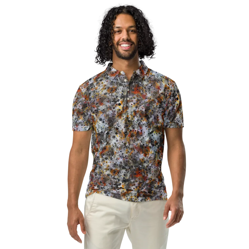 Molten Static on Men's Slim Fit Polo Shirt — Front
