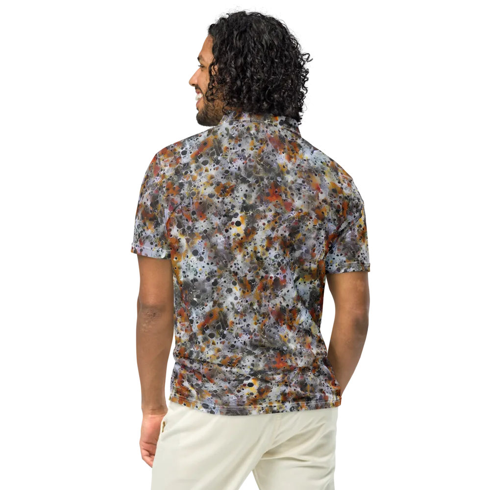 Molten Static on Men's Slim Fit Polo Shirt — Back