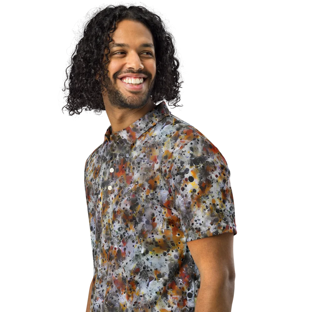 Molten Static on Men's Slim Fit Polo Shirt — Left Front