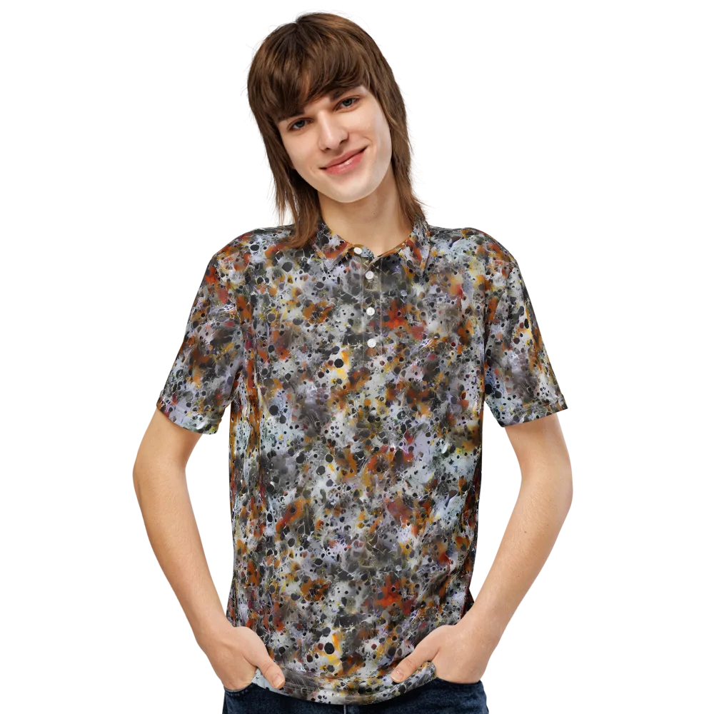 Molten Static on Men's Slim Fit Polo Shirt — Front