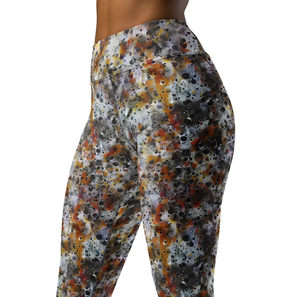 Molten Static on Yoga Leggings — Left Front