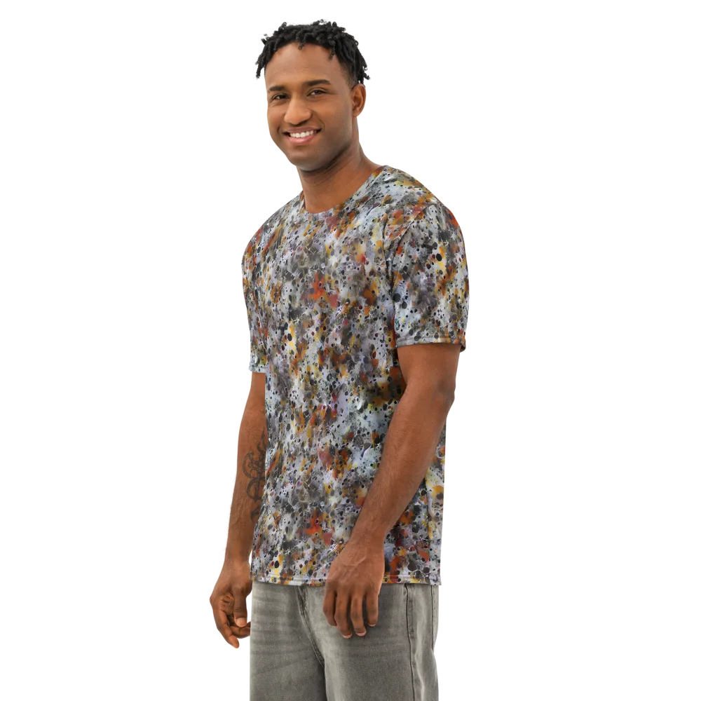 Molten Static on Men's Cotton Crew Neck T-Shirt — Left Front