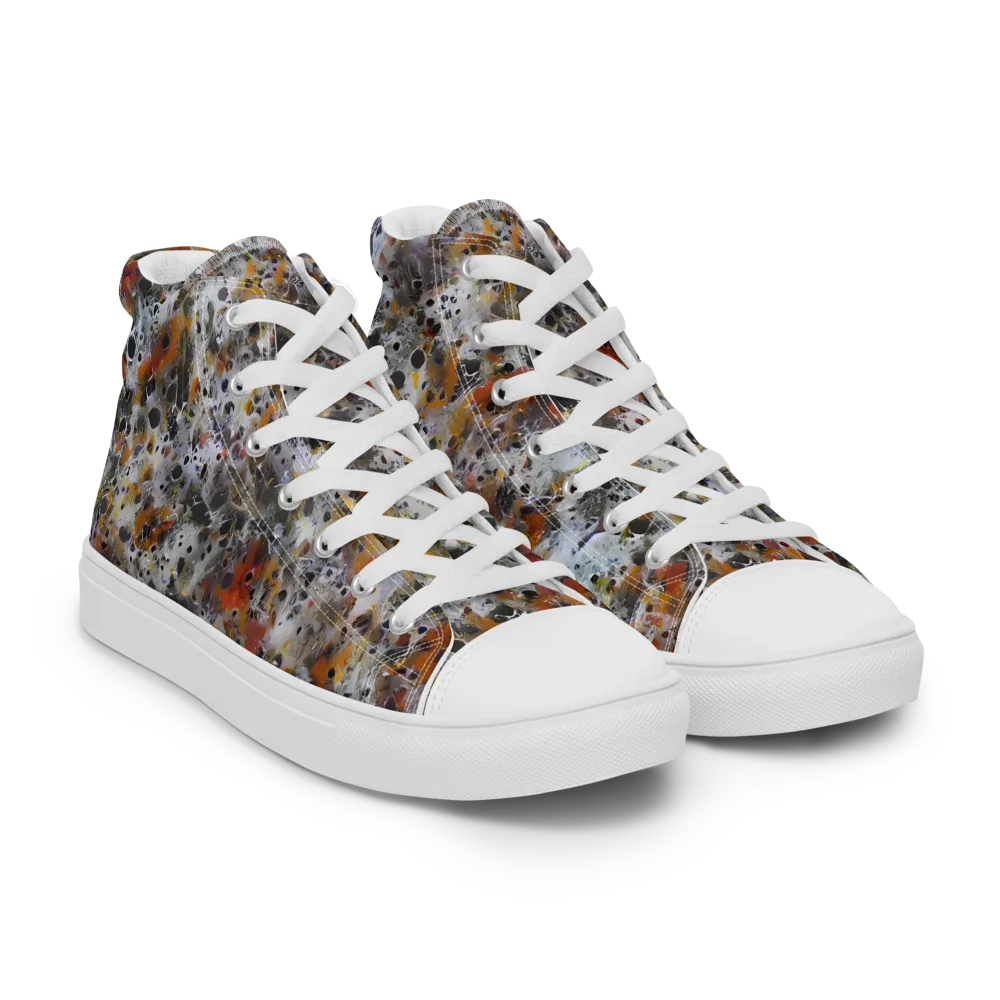 Molten Static on Men's High Top Canvas Shoes — Right Front