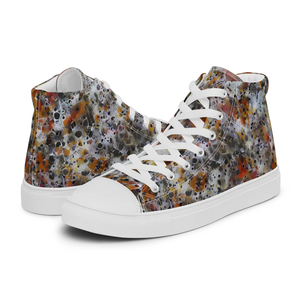 Molten Static on Men's High Top Canvas Shoes — Left