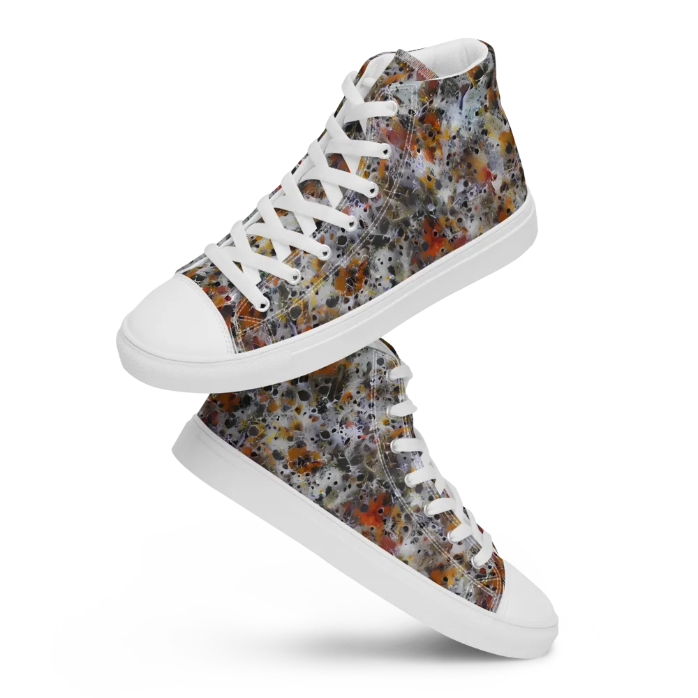 Molten Static on Men's High Top Canvas Shoes — Front