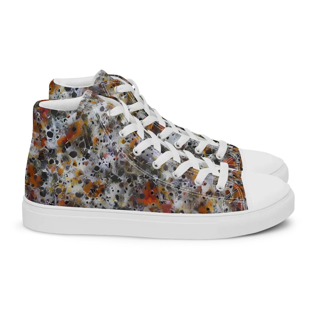 Molten Static on Women's High Top Canvas Shoes — Right
