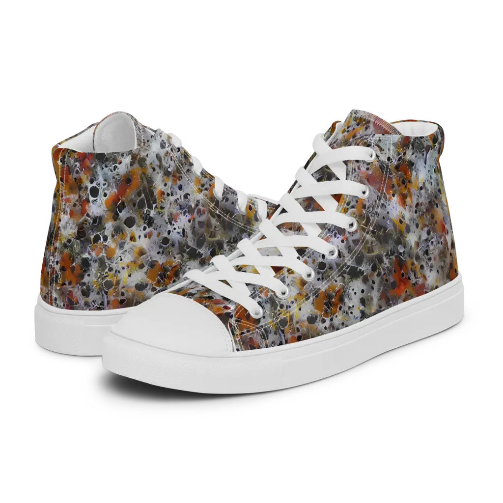 Molten Static on Women's High Top Canvas Shoes — Left