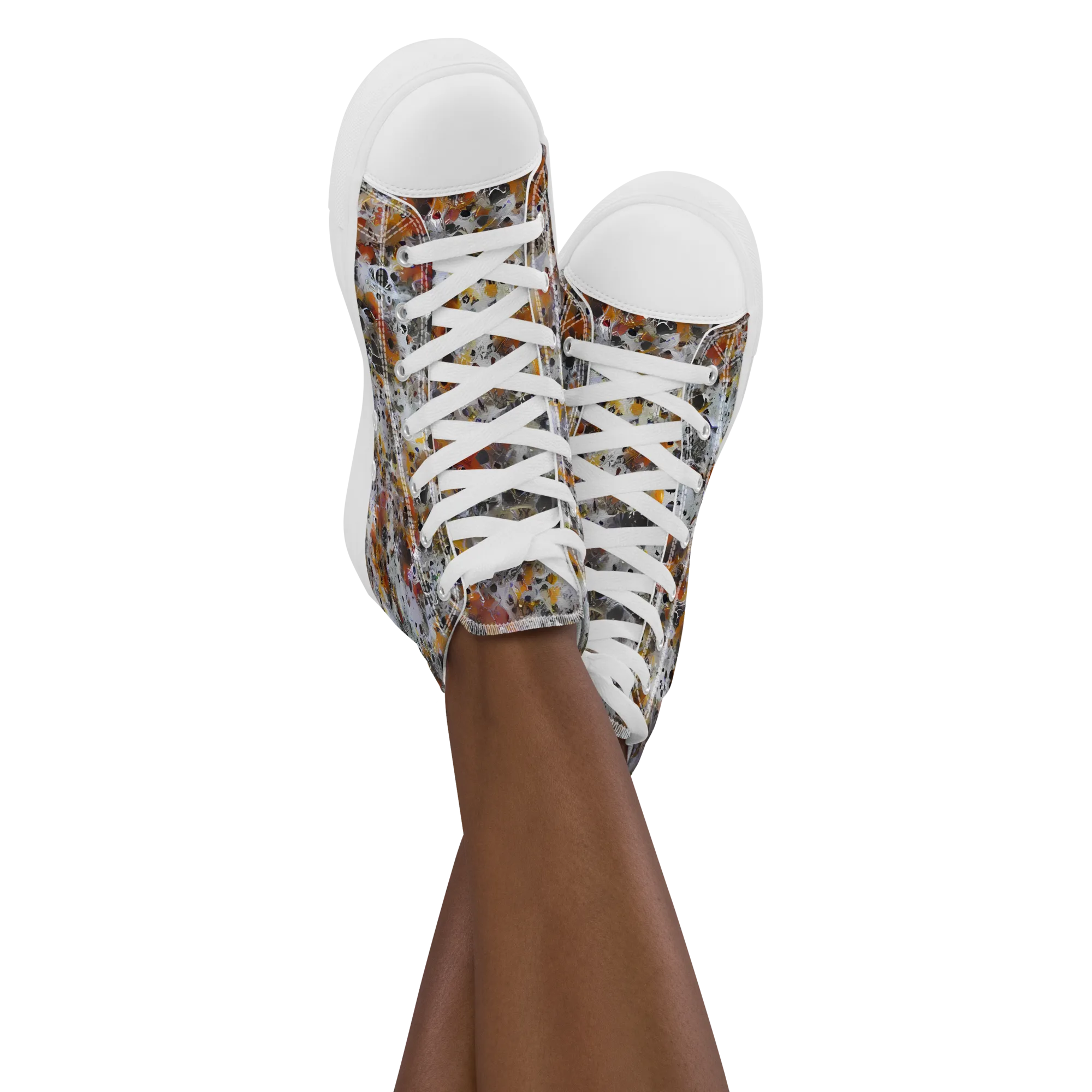 Molten Static on Women's High Top Canvas Shoes — Front