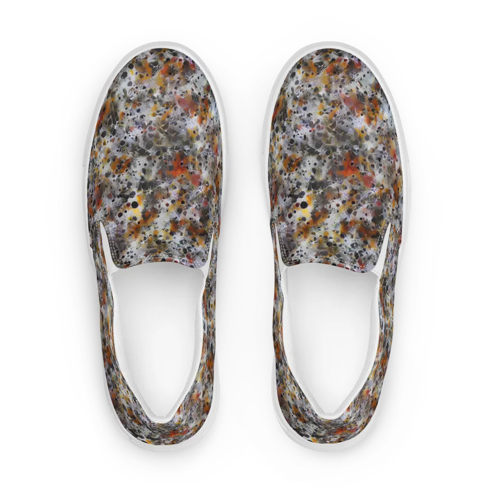Molten Static on Men's Slip-On Canvas Shoes — Front
