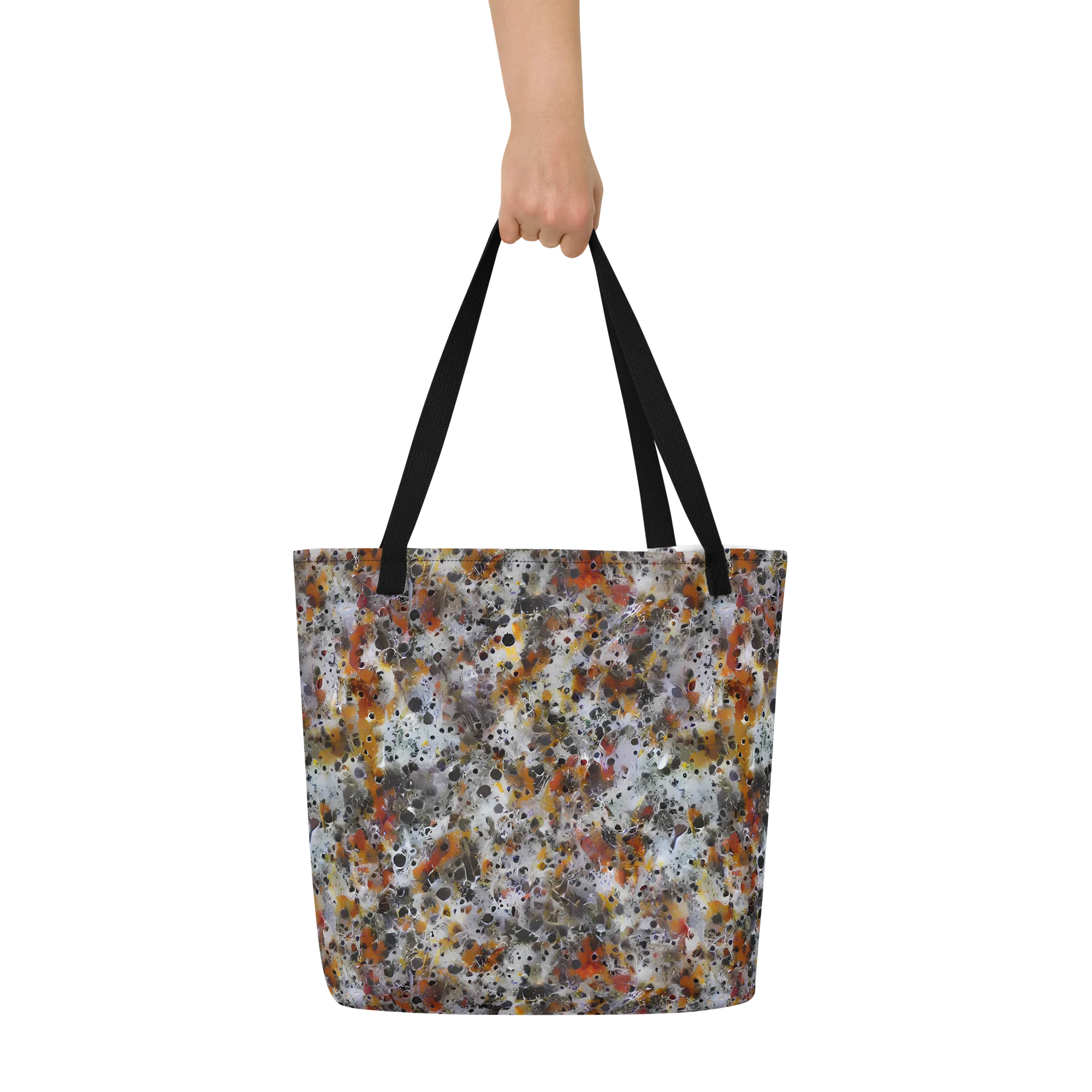 Molten Static on Large Tote Bag W/ Pocket — Front